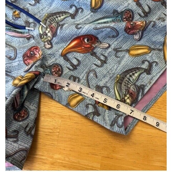 Psycho Tuna Crankbait Fishing Lures Swim Trunks Board 4 Way Shorts Blue Large - Picture 9 of 10